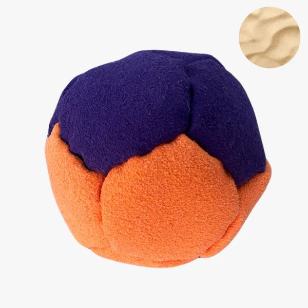 12 Panels Hochwertige Footbag (Hacky Sack) mit Sandfüllung - blue und orange