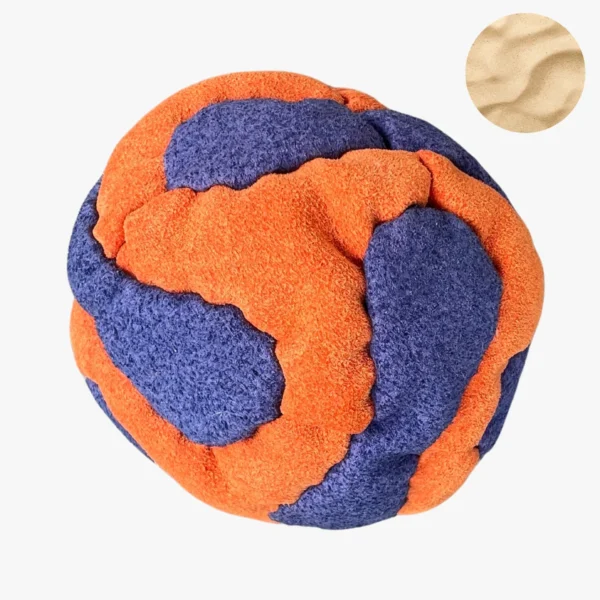 14 Panels Hochwertige Footbag (Hacky Sack) mit Sandfüllung - blue und orange