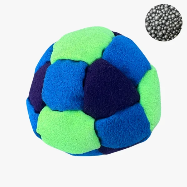 26 Panels Hochwertige Footbag (Hacky Sack) mit Metallkugelnfüllung - green, blue, dark blue