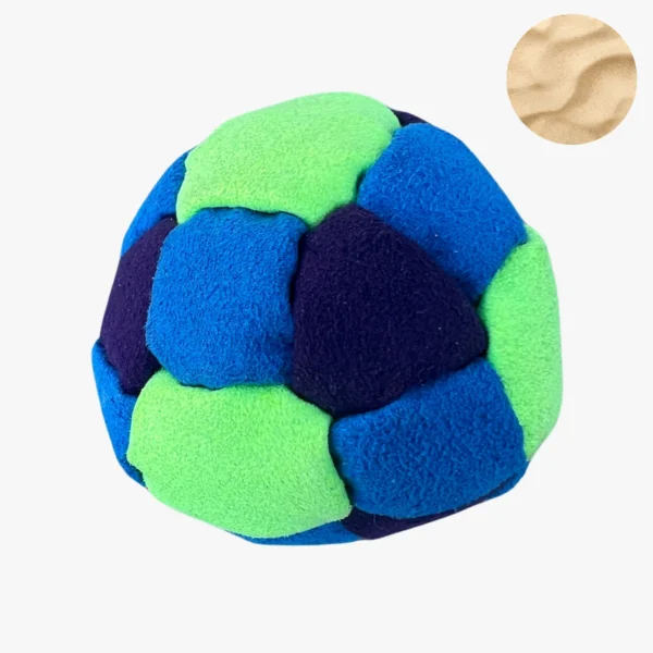 26 Panels Hochwertige Footbag (Hacky Sack) mit Sandfüllung - green, blue, dark blue