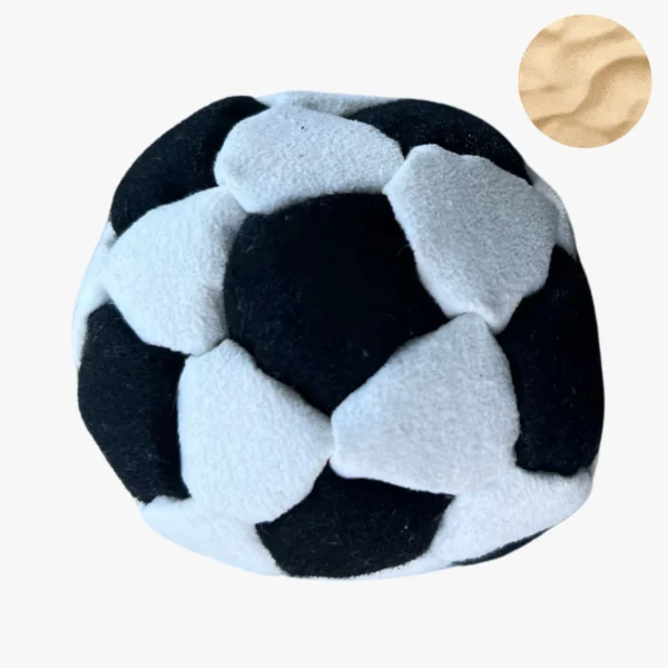 32 Panels Hochwertige Footbag (Hacky Sack) mit Sandfüllung - schwarz und weiss