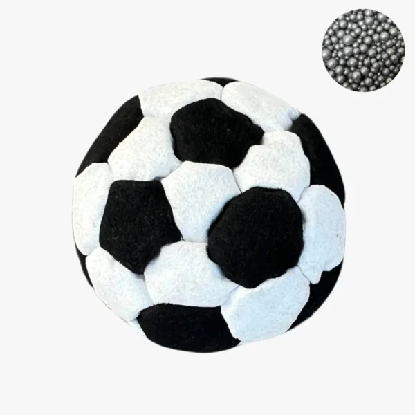 32 Panels Footbag mit Metallkugelfüllung – Crazy Sack Stoffball & Pro Kickball 01