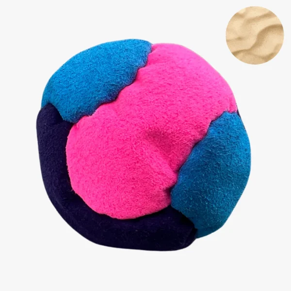 6 Panels Hochwertige Footbag (Hacky Sack) mit Sandfüllung - pink, blue, dark blue