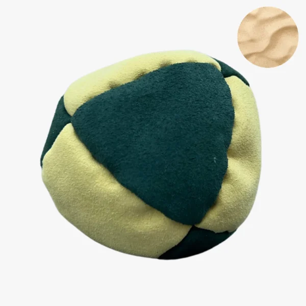 8 Panels Hochwertige Footbag (Hacky Sack) mit Sandfüllung - green and yellow