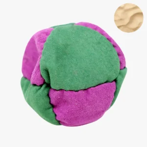 8 panels footbag hacky sack mit Metall gefüllt grün-lila sand