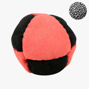 8 panels footbag hacky sack mit Metall gefüllt rot-schwarz metall