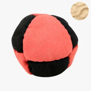 8 panels footbag hacky sack mit Metall gefüllt rot-schwarz sand