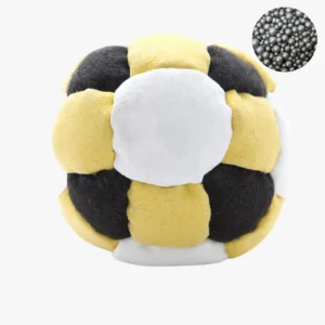 footbag-hacky-sack-26-panels-yellow-white-black metall bals