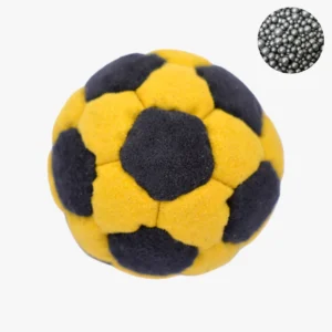 footbag-hacky-sack-32-panels-black-yellow metall balls