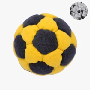 footbag-hacky-sack-32-panels-black-yellow plastic pellets