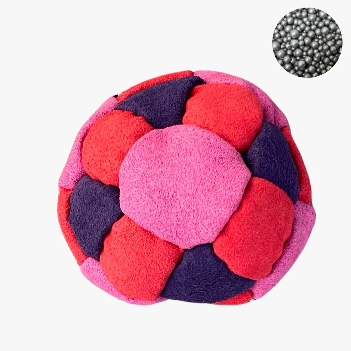 26 Panels Footbag mit Metallkugelfüllung – Crazy Sack Stoffball & Kickball 01