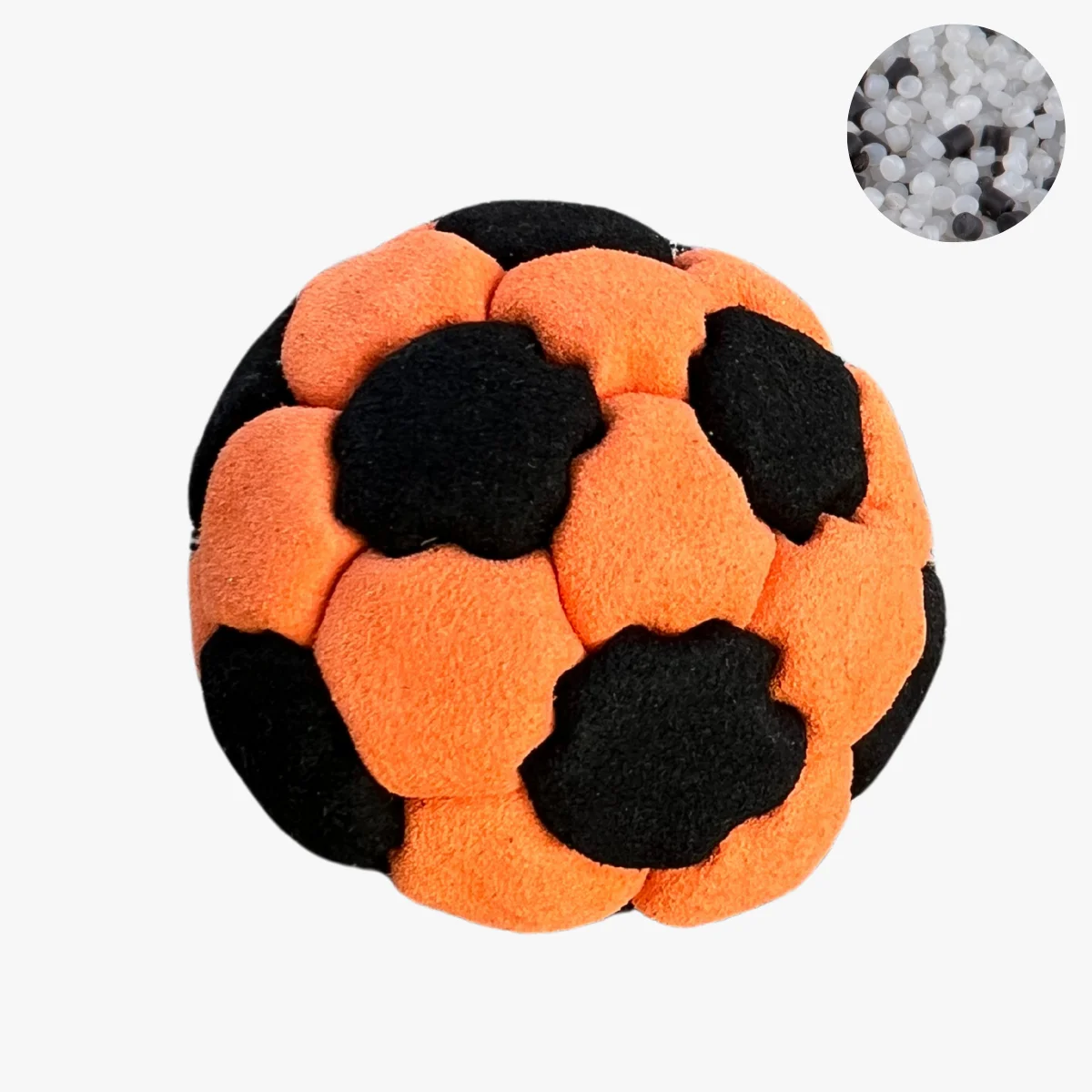 32 Panels Footbag mit Kunststoffgranulat – Crazy Sack Stoffball & Kickball für Freestyle 01