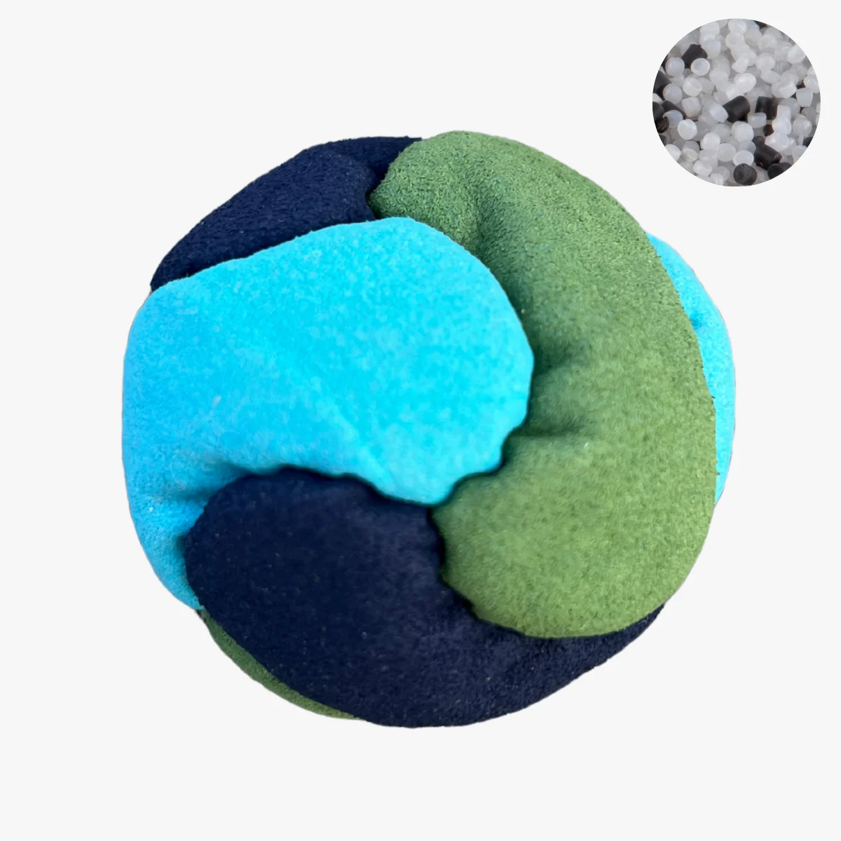 6 Panels Footbag mit Kunststoffgranulat – Crazy Sack Kickball & Stoffball für Freestyle 01